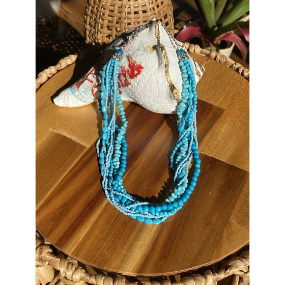 9 Strands Turquoise Style Necklace Vintage Necklace Antique Necklace - Picture 5 of 16